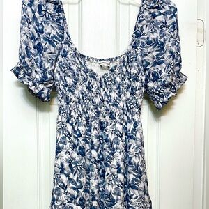 Abercrombie and Fitch Citrus Print Slit Midi Dress